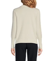 KARL LAGERFELD PARIS Button Shoulder Crew Neck Long Sleeve Sweater