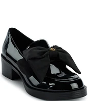 KARL LAGERFELD PARIS Camilla Patent Leather Bow Loafers