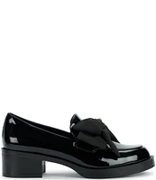 KARL LAGERFELD PARIS Camilla Patent Leather Bow Loafers