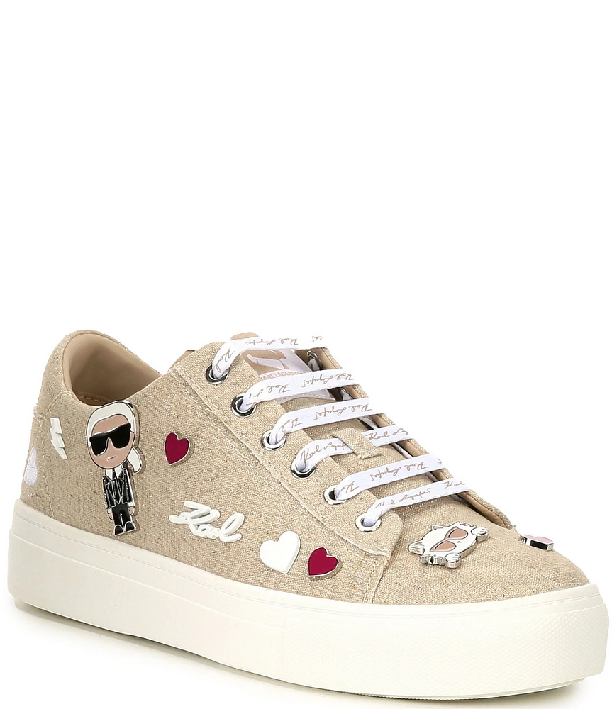 KARL LAGERFELD PARIS Cate Pins Canvas Sneakers