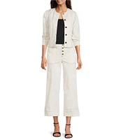 KARL LAGERFELD PARIS Contrast Trim Wide Leg Coordinating Pants