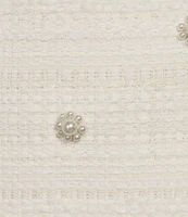 KARL LAGERFELD PARIS Coordinating Tweed Pearl Flower A-Line Mini Skirt