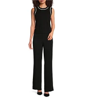 KARL LAGERFELD PARIS Crepe Bootcut Full Length Pant