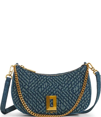 KARL LAGERFELD PARIS Denim Lafayette Shoulder Bag