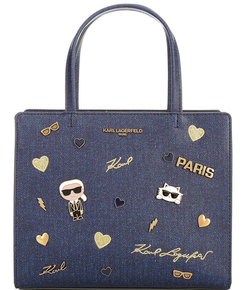 KARL LAGERFELD PARIS Denim Maybelle Satchel Bag