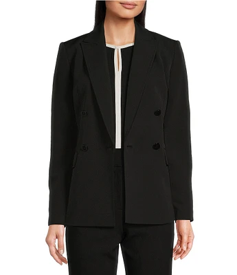 KARL LAGERFELD PARIS Double Breasted Notch Lapel Long Sleeve Blazer Jacket