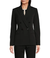 KARL LAGERFELD PARIS Double Breasted Notch Lapel Long Sleeve Blazer Jacket