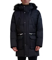 KARL LAGERFELD PARIS Faux Fur Trimmed Hood Heavy Weight Jacket