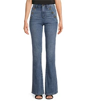 KARL LAGERFELD PARIS Flare Leg Stretch Denim Sailor Jeans