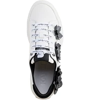 KARL LAGERFELD PARIS Georgia Floral Ornament Leather Sneakers