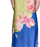 KARL LAGERFELD PARIS Halter Neck Printed Slip Midi Dress