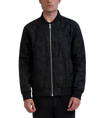 KARL LAGERFELD PARIS Jacquard Camouflage Flight Bomber Jacket