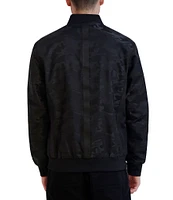 KARL LAGERFELD PARIS Jacquard Camouflage Flight Bomber Jacket