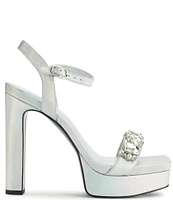 KARL LAGERFELD PARIS Jala Rhinestone Embellished Platform Dress Sandals