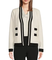 KARL LAGERFELD PARIS Knit Cardigan with Contrast Trim