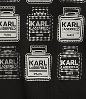 KARL LAGERFELD PARIS Knit Crew Neck Short Sleeve Perfume Graphic Tee