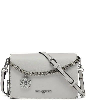 KARL LAGERFELD PARIS Lourdes Silver Chain Crossbody Bag