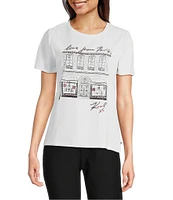 KARL LAGERFELD PARIS Love From Paris Crew Neck Short Sleeve Tee