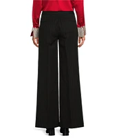 KARL LAGERFELD PARIS Lurex Pinstripe Print Straight Leg Pant