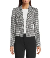 KARL LAGERFELD PARIS Notch Collar Long Sleeve Cropped Jacket
