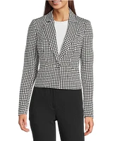 KARL LAGERFELD PARIS Notch Collar Long Sleeve Cropped Jacket