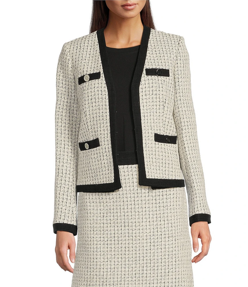 KARL LAGERFELD PARIS Open Long Sleeve Framed Jacket