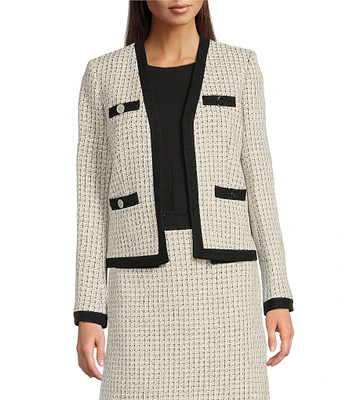 KARL LAGERFELD PARIS Open Long Sleeve Framed Jacket