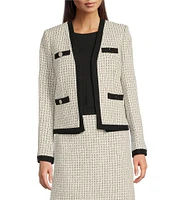 KARL LAGERFELD PARIS Open Long Sleeve Framed Jacket