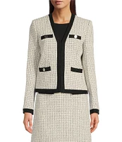 KARL LAGERFELD PARIS Open Long Sleeve Framed Jacket