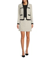 KARL LAGERFELD PARIS Open Long Sleeve Framed Jacket