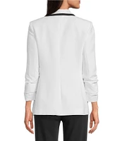 KARL LAGERFELD PARIS Peak Lapel 3/4 Sleeves Framed Jacket