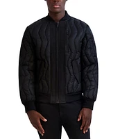 KARL LAGERFELD PARIS Quilted Nylon Bomber Jacket