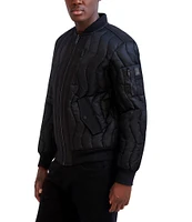 KARL LAGERFELD PARIS Quilted Nylon Bomber Jacket