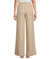 KARL LAGERFELD PARIS Rhinestone Studded Pinstripe Wide Leg Coordinating Pants