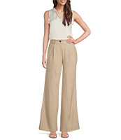 KARL LAGERFELD PARIS Rhinestone Studded Pinstripe Wide Leg Coordinating Pants