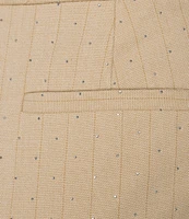 KARL LAGERFELD PARIS Rhinestone Studded Pinstripe Wide Leg Coordinating Pants