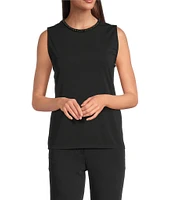 KARL LAGERFELD PARIS Round Neck Sleeveless Top