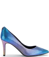 KARL LAGERFELD PARIS Royale Metallic Lizard Embossed Dress Pumps