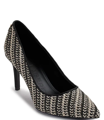 KARL LAGERFELD PARIS Royale Textile Pointed Toe Pumps