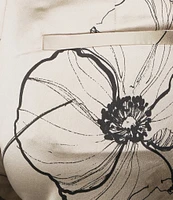 KARL LAGERFELD PARIS Satin Floral Print Wide-Leg Coordinating Pants