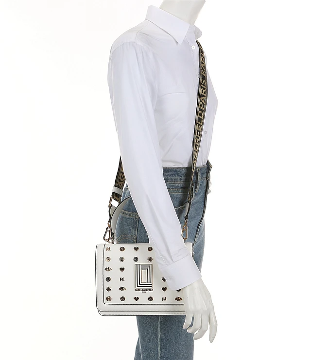 KARL LAGERFELD Women's Simone Studded Crossbody Bag - Chic Everyday Purse