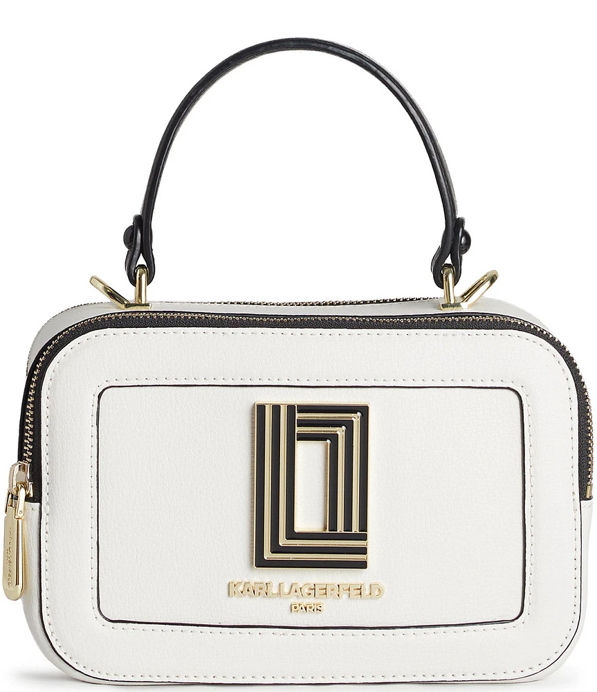 KARL LAGERFELD PARIS Simone Leather Top Handle Satchel Bag