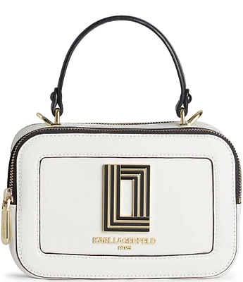 KARL LAGERFELD PARIS Simone Leather Top Handle Satchel Bag