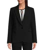 KARL LAGERFELD PARIS Single Button Notch Lapel Long Sleeve Blazer