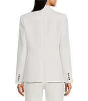 KARL LAGERFELD PARIS Single Button Notch Lapel Long Sleeve Blazer