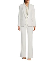 KARL LAGERFELD PARIS Single Button Notch Lapel Long Sleeve Blazer