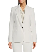 KARL LAGERFELD PARIS Single Button Notch Lapel Long Sleeve Blazer