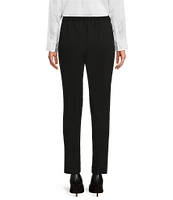 KARL LAGERFELD PARIS Slim Elastic Waistband Flat Front Pant