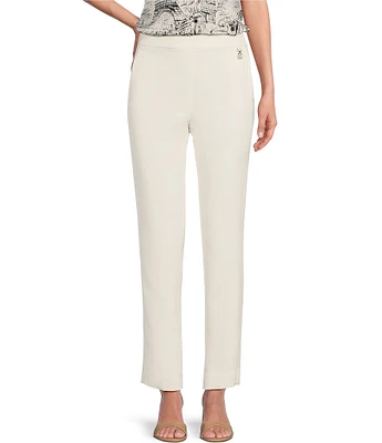 KARL LAGERFELD PARIS Slim Elastic Waistband Flat Front Pant