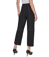 KARL LAGERFELD PARIS Slim Leg Contrast Stitch Pants